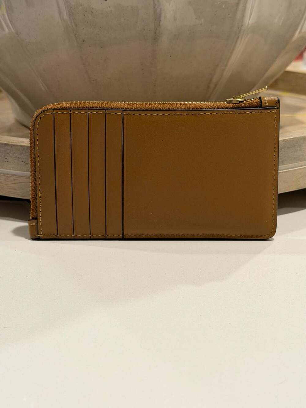 Coach New York Zip Card Case in Honey Brown Leather - Picture 2 of 4